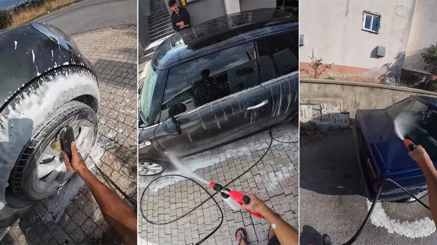 Arabası kirli olanlara görülmemiş sürpriz. Sıra dışı oto yıkamacı sosyal medyanın gündeminde 