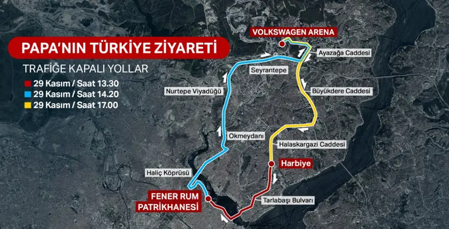 İstanbul'da bugün bu yollar kapatılacak: 29 Kasım trafiğe kapalı yollar ve alternatif güzergahlar 1 İstanbul'da bugün bu yollar kapatılacak: 29 Kasım trafiğe kapalı yollar ve alternatif güzergahlar 1