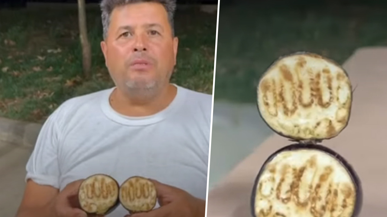 "Patlıcanın içinden Allah yazısı çıktı" dedi sosyal medyada gündem oldu 