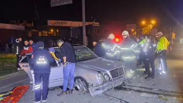 Polisten kaçarken kaza yaptı