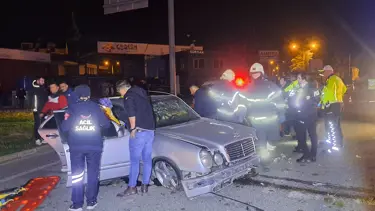 Polisten kaçarken kaza yaptı