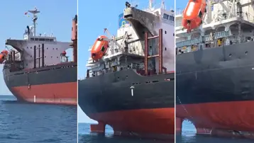 Rusya'da vurulan gemi İstanbul açıklarına demirledi