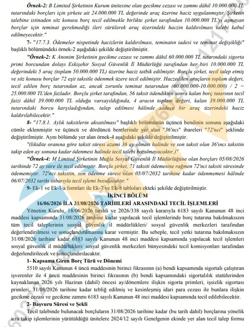 Tüm teşkilatlara dağıtıldı. Haciz, icra ve yakalamalar kaldırılacak, borç yapılandırmada 31 Ağustos'a kadar süre verildi 8