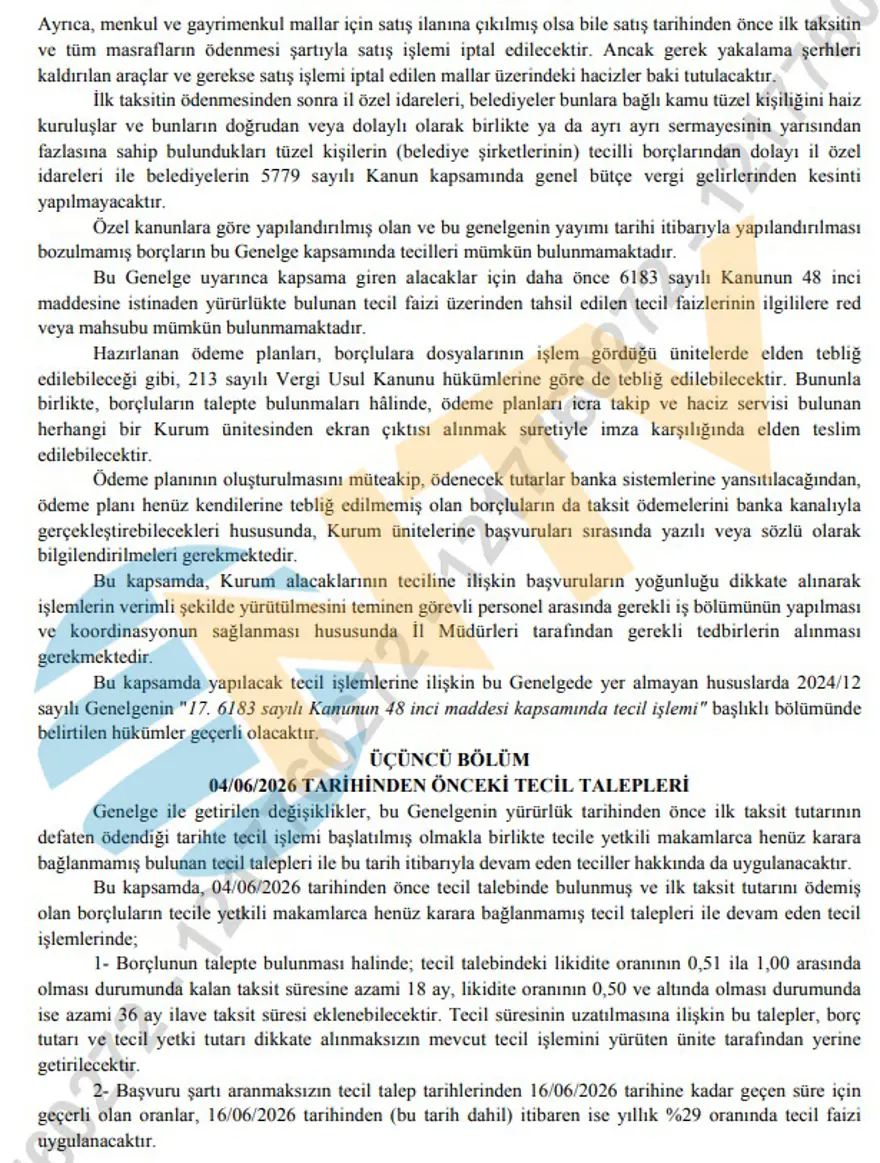 Tüm teşkilatlara dağıtıldı. Haciz, icra ve yakalamalar kaldırılacak, borç yapılandırmada 31 Ağustos'a kadar süre verildi 10
