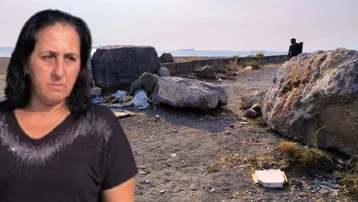 Sahil yolunda ruhsat krizi: Yolu dev taşlarla kapattı