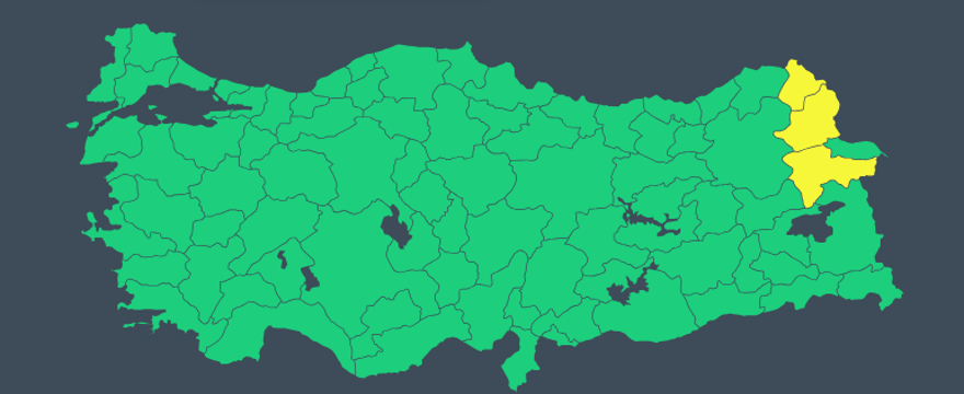 3 İL İÇİN SARI KODLU UYARI 2