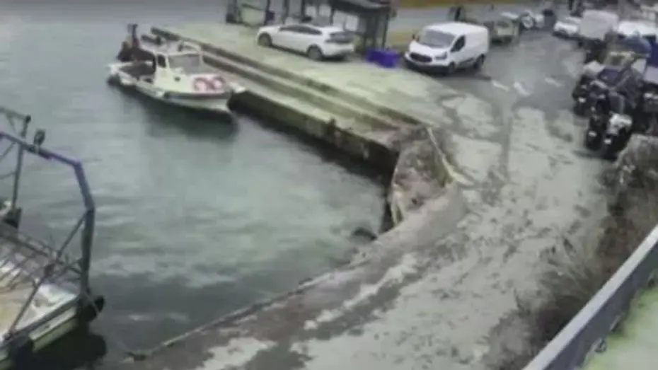 Sarıyer'de denize düşen araç: Sürücüyü kurtarmak için seferber oldu
