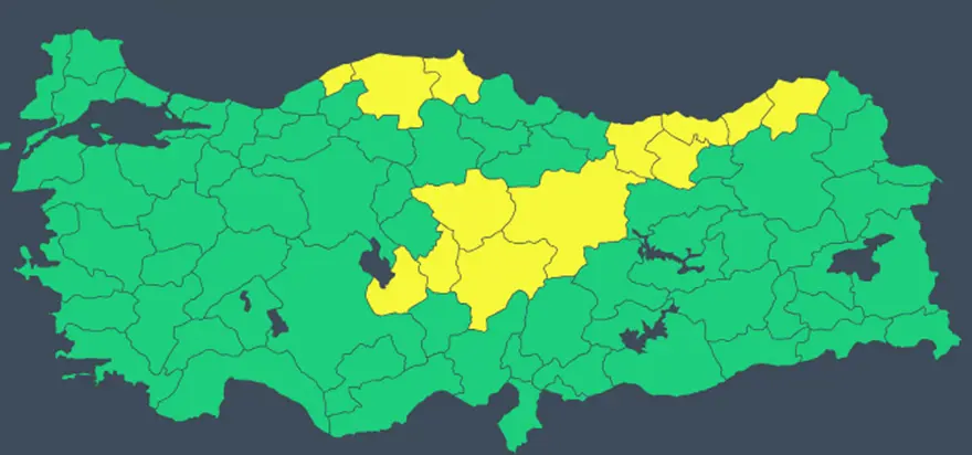 13 KENTE SARI KODLU UYARI 6