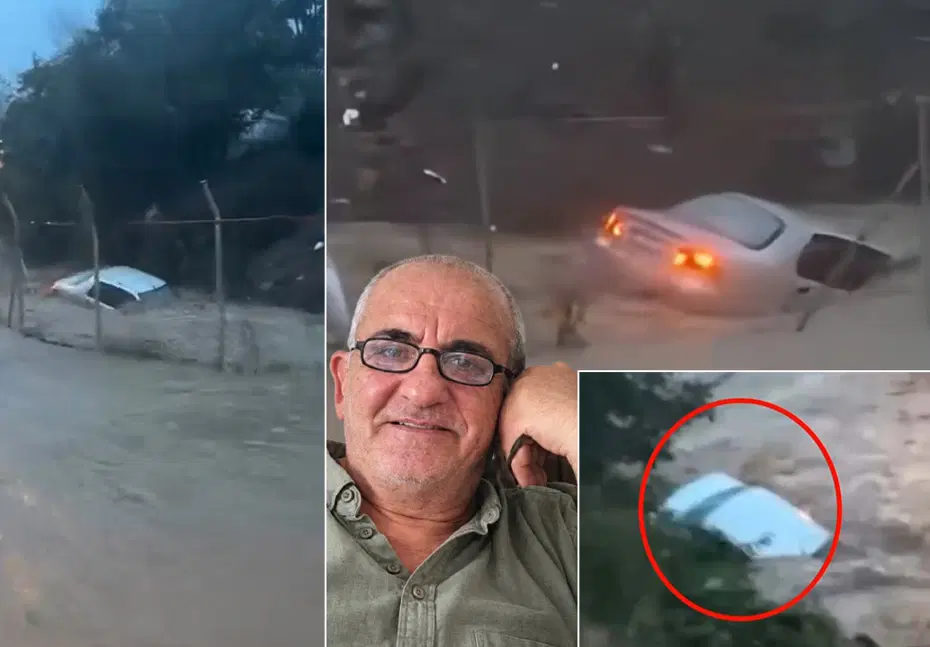 Sarıyer'de sel sularında aracı böyle sürüklenmiş.