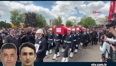 Şehit polislere acı veda... 