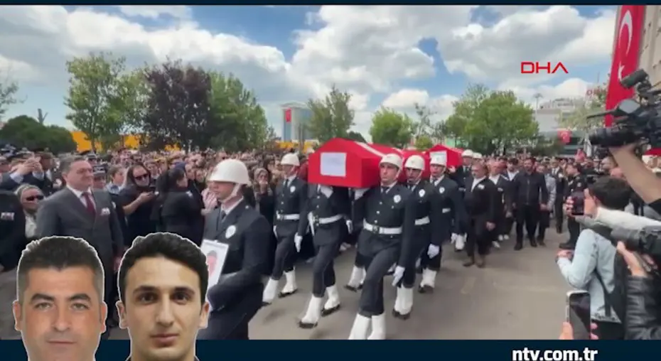 Şehit polislere acı veda... 