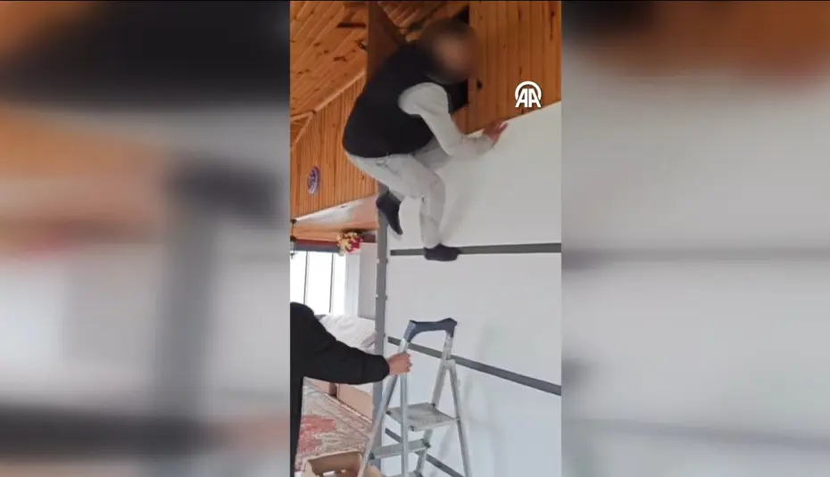 Firari hükümlü gizli bölmede böyle yakalandı