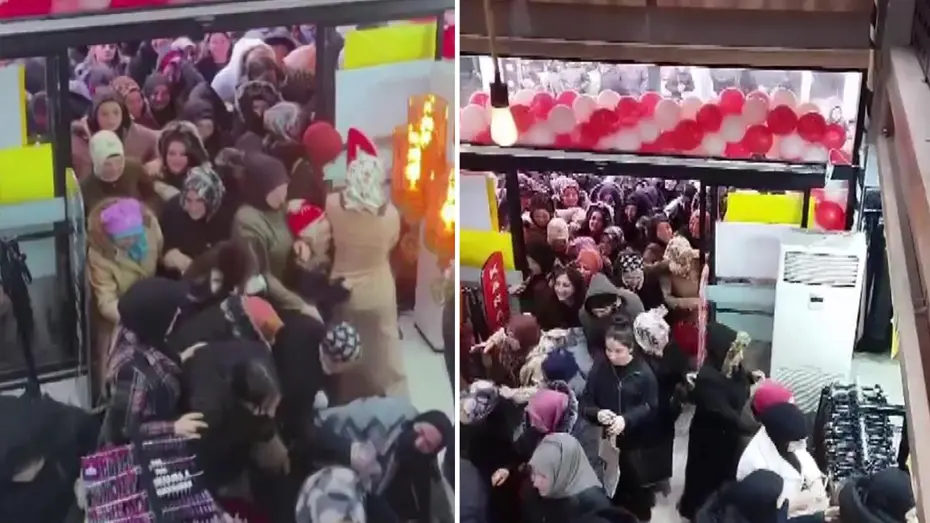 İndirim haberini duyan koştu, birbirlerini ezdiler