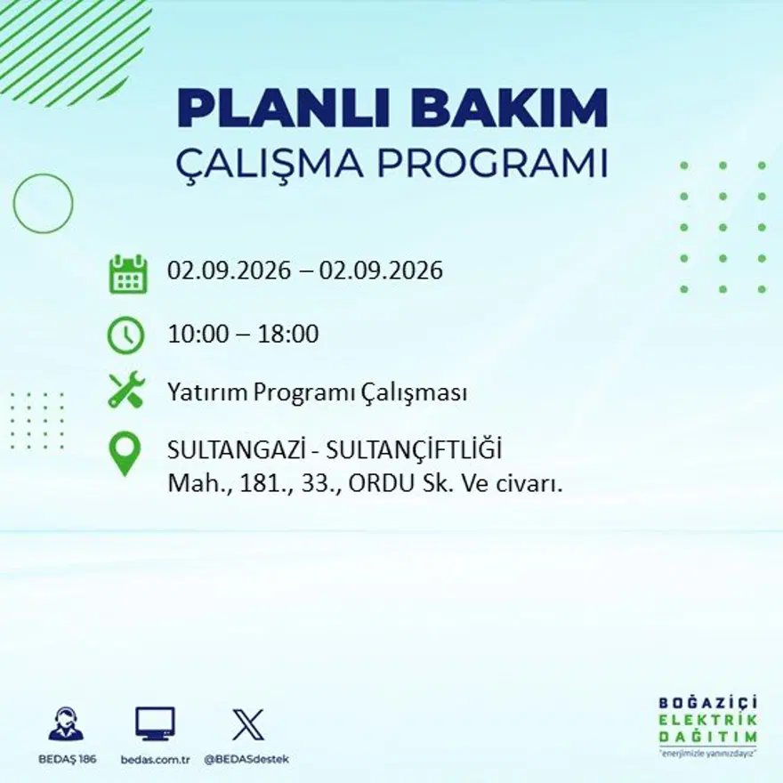 İstanbul'un 21 ilçesinde 9 saat elektrik kesintisi: Hangi ilçelerde kesinti yaşanacak? 2 Eylül BEDAŞ 39