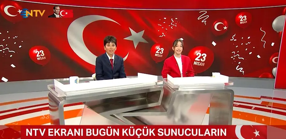 Küçük sunucular haber başında: NTV’de bayram coşkusu