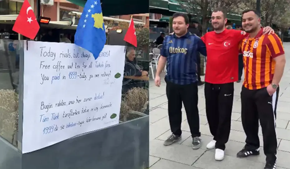 Kosova-Türkiye maçı öncesi sokaklar hareketlendi. 