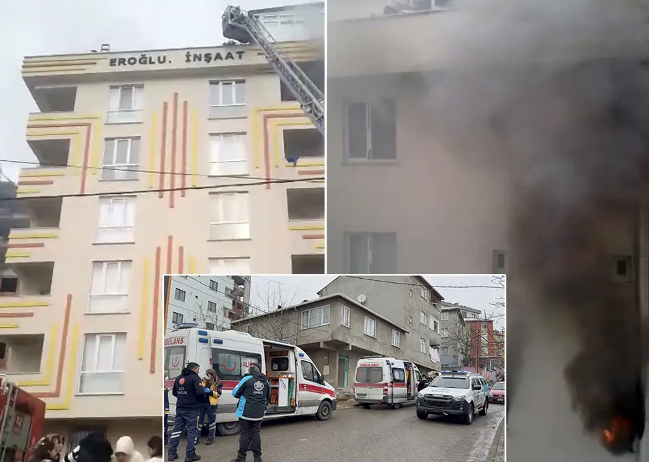 Sultanbeyli'de 5 katlı binada yangın. 12 kişi kurtarıldı