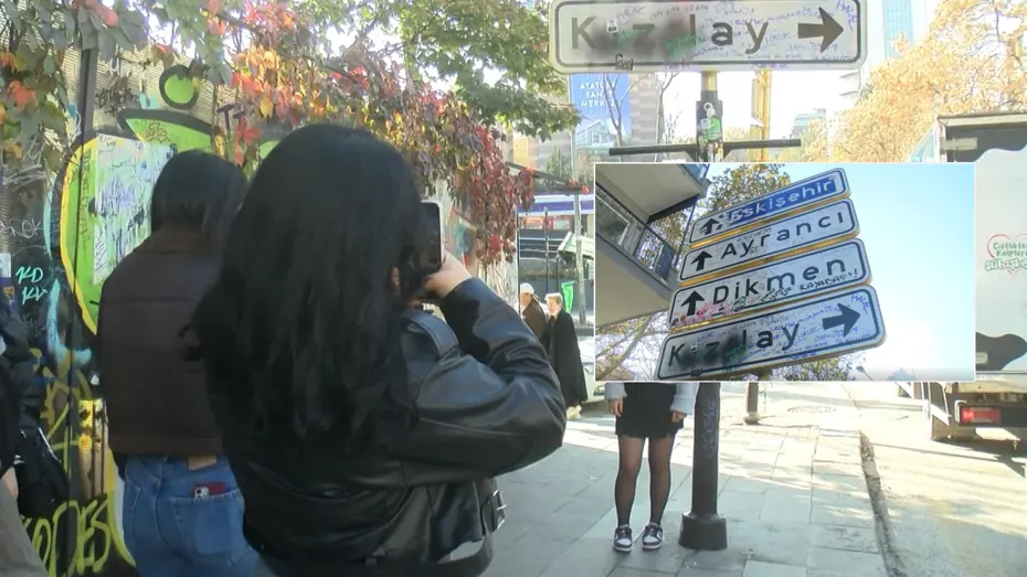 Akım oldu: Kızılay tabelası 3'üncü kez yenilendi