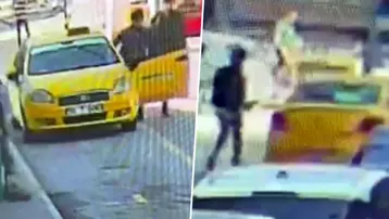 Taksiyi çalmak istedi, taksiciden kaçamadı