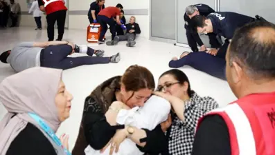 Tatbikatına kendilerini kaptırdılar, gören gerçek sandı
