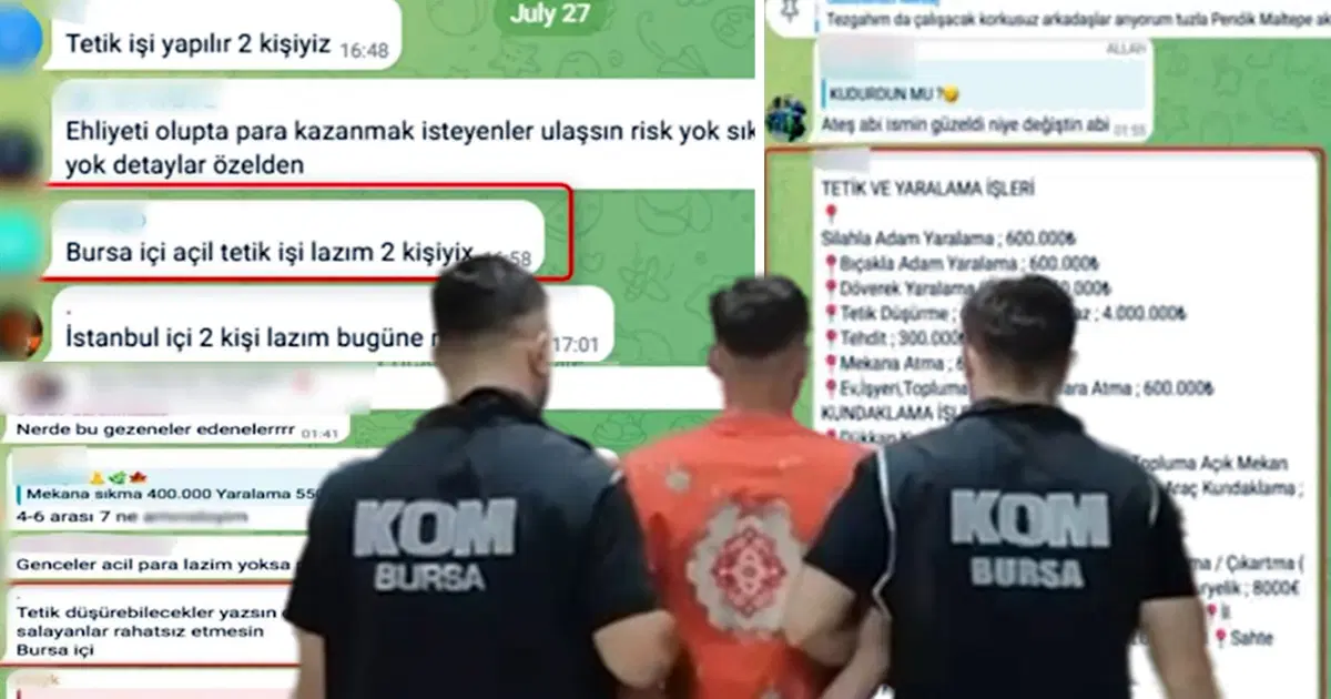 Çetelerden Telegram'da tarife paylaşımı: "Yaralama 600 bin, tehdit 300 bin lira"