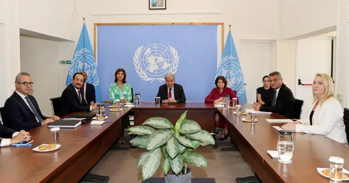 BM Genel Sekreteri Guterres 16 yıl sonra Kıbrıs'ta. "Çözümün sağlanması için yeni bir toplantı istiyoruz"