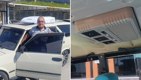 Sıcaktan bunaldı, 1988 model aracına otobüs kliması taktırdı