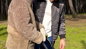 Sarıtaş ailesi yürüyüşte. Minik oğlu Ali ile yeni poz