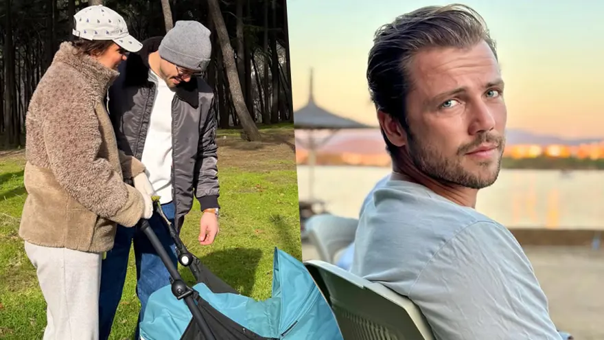 Tolga Sarıtaş ailesiyle yürüyüşte. Minik oğlu Ali ile yeni poz 