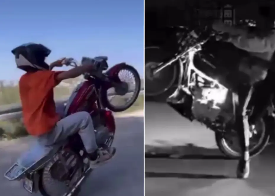 Akrobatik hareketler yapan motosikletçi 77 bin lira ceza yedi