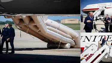 Trump'ın uçağında tahliye kaydırağı alarmı