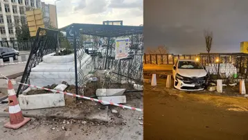 Ankara&#x27;daki Tezveren Sultan Türbesi&#x27;ne otomobil çarptı 