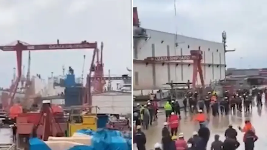 TERSANEDE VİNÇ DEVRİLDİ
9