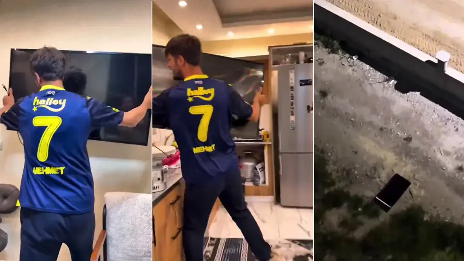 Sonuca kızdı televizyonu pencereden attı