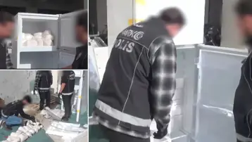 Kargodaki buzdolabından uyuşturucu çıktı