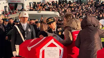 Yalova'da şehit olan polislere veda