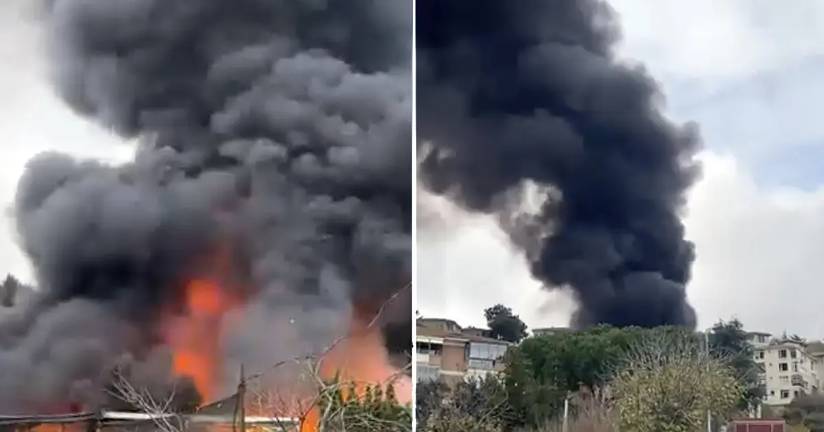 Sarıyer'de oto tamirhanesinde yangın