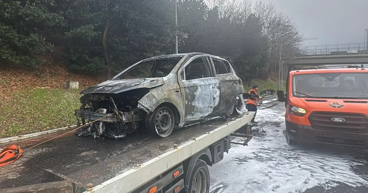 Fatih Sultan Mehmet Köprüsü'nde araç alev aldı