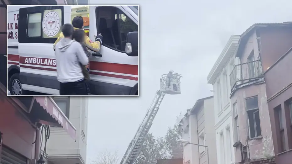 Fatih'te bir binada yangın. İçeride mahsur kalanlar var