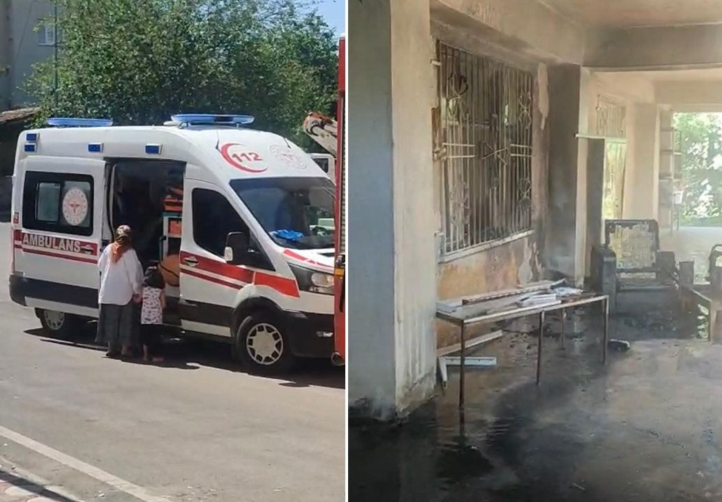 Batman'da ev yangını. 2 kişi dumandan etkilendi