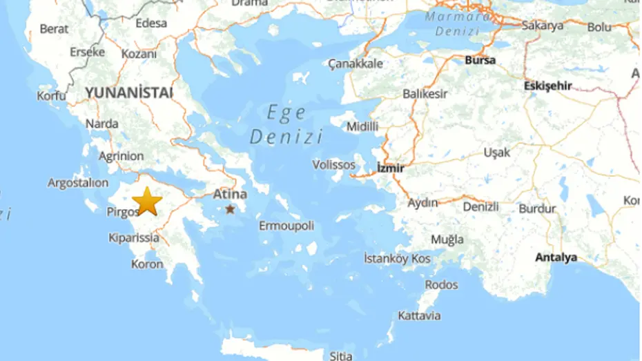Yunanistan'da 4.8 büyüklüğünde deprem