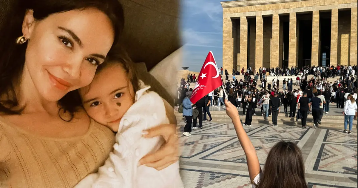 Zeynep Demirel kızı Yeda ile birlikte Anıtkabir'de