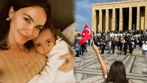 Zeynep Demirel kızı Yeda ile birlikte Anıtkabir'de