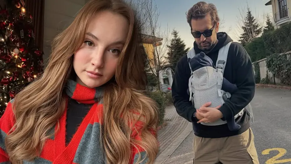 Çağrı Çıtanak'tan oğlu Devin ile poz. 