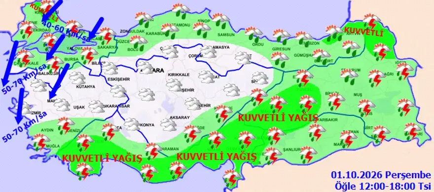 BUGÜN KUVVETLİ RÜZGAR VE YAĞIŞLARA DİKKAT 3