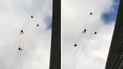 İstanbul'da yürekleri ağza getiren görüntü: Metrelerce yüksekte zor anlar