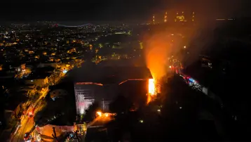 Tarihi ahşap köşkte yangın