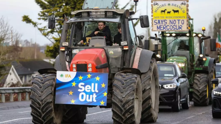 İrlanda’da binlerce çiftçi AB–Mercosur ticaret anlaşmasını protesto etti