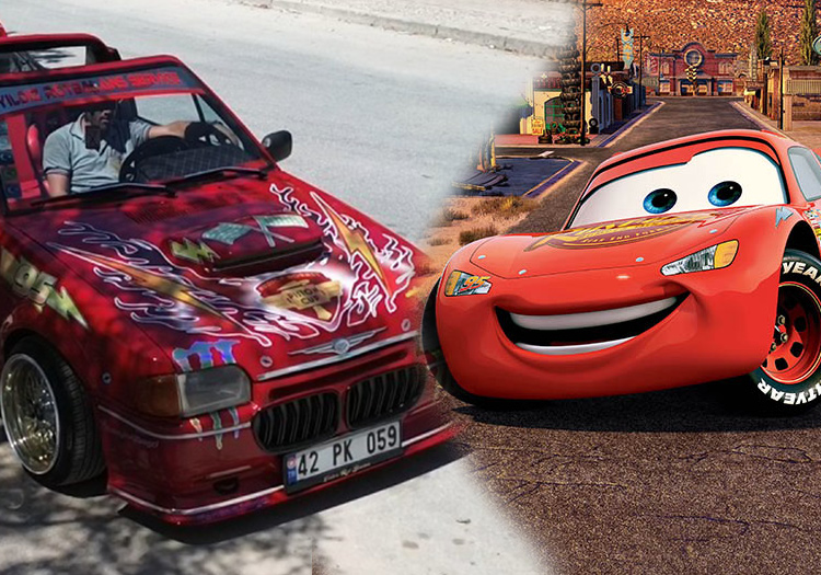 Arabaya "Şimşek McQueen" dedi ama onun bundan haberi yok